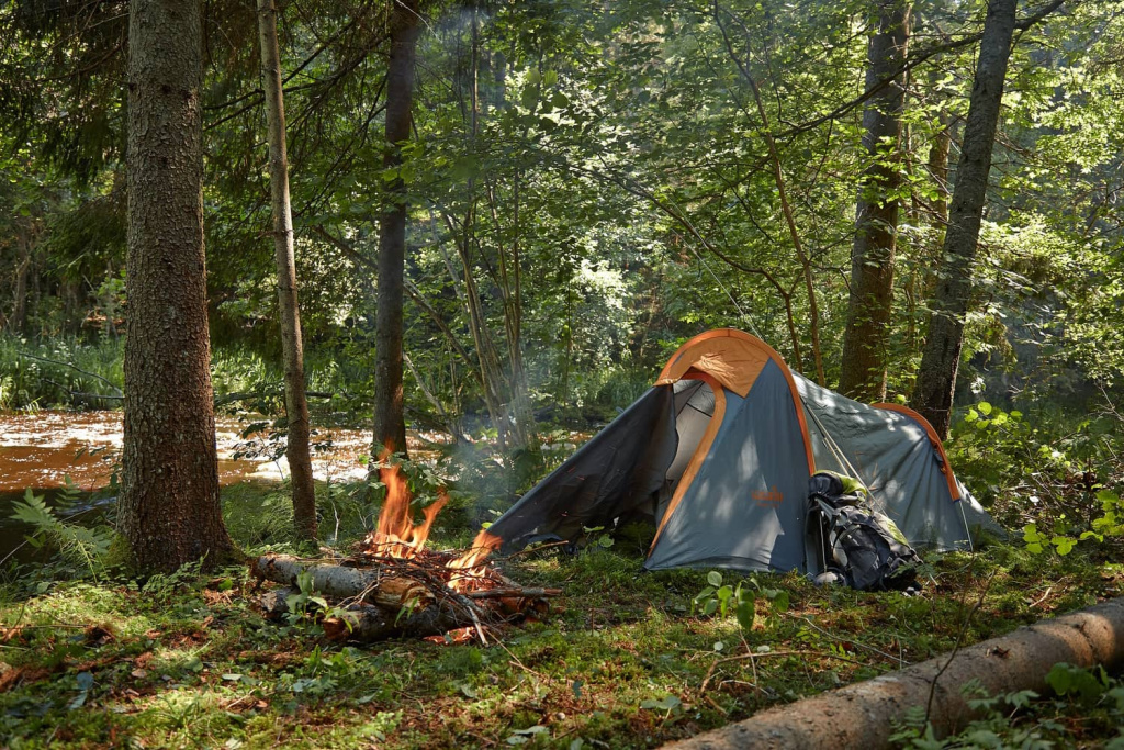 Палатка Norfin Отдых в палатке Norfin в лесу